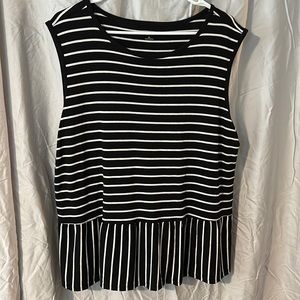a.n.a. Sleeveless knit peplum tank XL